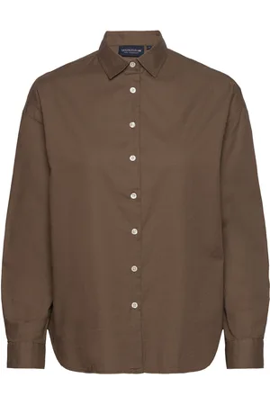 Lexington Edith Light Oxford Shirt Tops Shirts Long-sleeved Brown