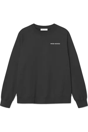 WoodWood Wwhester Chest Print Tops Sweat-shirts & Hoodies Sweat-shirts Black