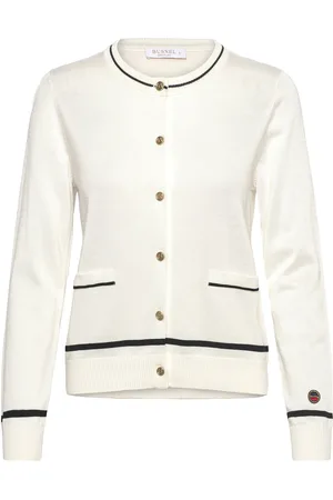 BUSNEL Kim Contrast Cardigan Designers Knitwear Cardigans Cream