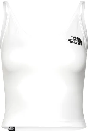 The North Face W Simple Dome Slim Crop Tank Sport Sport Clothing Sports Tops & T-shirts Sport Crop Tops Sport Sleeveless Crop Tops White