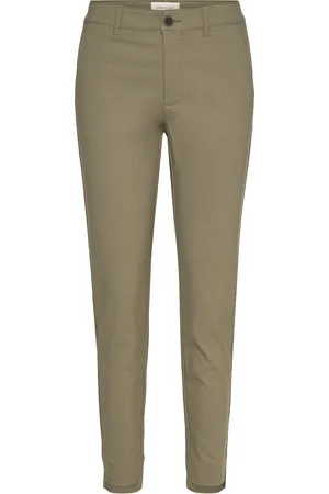 Freequent Fqrex-Ankle-Pa Bottoms Trousers Straight Leg Green