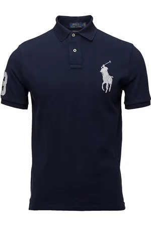 Ralph Lauren Custom Slim Fit Big Pony Mesh Polo Shirt Tops Polos Short-sleeved Blue