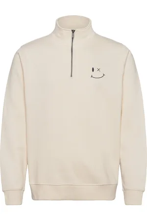 Clean Cut Patrick Half-Zip Sweatshirt Tops Sweat-shirts & Hoodies Sweat-shirts Beige