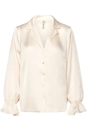 Lindex Shirt Satin Frill Toppi White