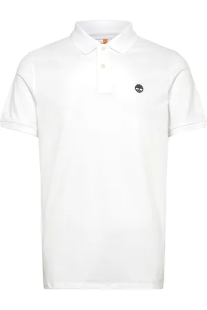 Timberland Pique Short Sleeve Polo Tops Polos Short-sleeved White