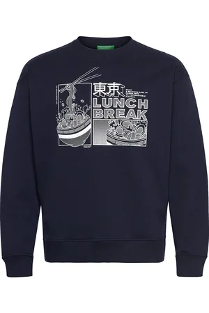 Benetton Sweater L/S Tops Sweat-shirts & Hoodies Sweat-shirts Navy