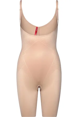 Spanx Shape™ Invisible Open-Bust Mid-Thigh Bodysuit Lingerie Shapewear Bottoms Beige