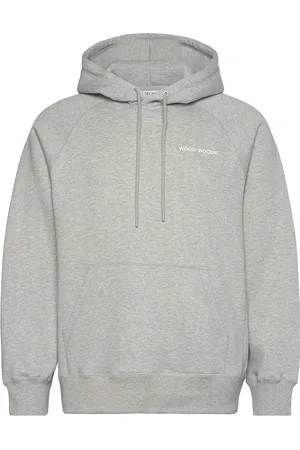 WoodWood Wwfred Hoodie Chest Print Designers Sweat-shirts & Hoodies Hoodies Grey