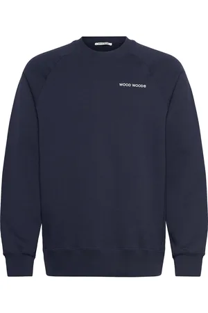 WoodWood Wwhester Chest Print Tops Sweat-shirts & Hoodies Sweat-shirts Navy