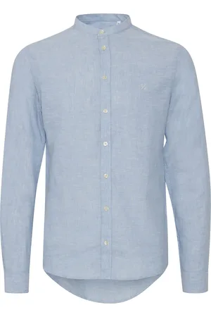 Casual Friday Cfanton 0053 Cc Ls Linen Mix Shirt Tops Shirts Casual Blue