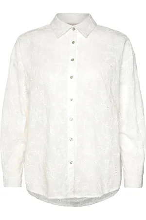 Freequent Fquniqua-Shirt Tops Shirts Long-sleeved White