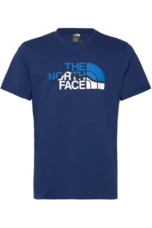 The North Face M Ss Mountain Line Tee Sport T-shirts Short-sleeved Blue