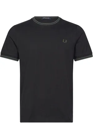 Fred Perry Twin Tipped T-Shirt Designers T-shirts Short-sleeved Black