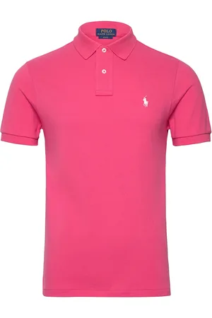 Ralph Lauren Slim Fit Mesh Polo Shirt Tops Polos Short-sleeved Pink