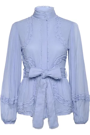 Love Lolina Violetta Blouse Tops Blouses Long-sleeved Blue