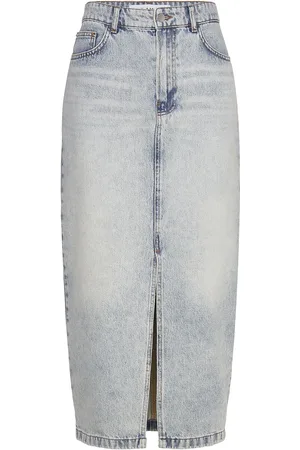 DAY Birger et Mikkelsen Niki - Vintage Blue Denim Designers Knee-length & Midi Skirts Blue
