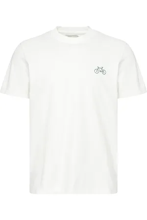 Casual Friday Cfetienne 0195 Tee W/ Bicycle Embri Tops T-shirts Short-sleeved White