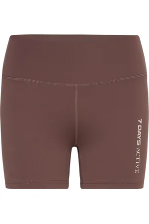 7 DAYS ACTIVE Signature Mini Shorts Sport Women Sport Clothing Sport Shorts Sport Training Shorts Brown