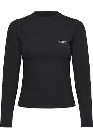 7 DAYS ACTIVE Womens Long Sleeve Training Tee Sport Women Sport Clothing Sports Tops & T-shirts Sport Long Sleeve Tops Black