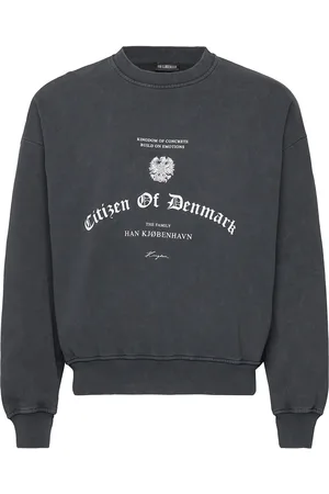 HAN Kjøbenhavn Citizen Printed Crewneck Designers Sweat-shirts & Hoodies Sweat-shirts Black