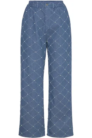 Crās Marinacras Pants Bottoms Jeans Wide Blue