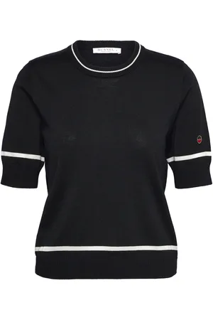 BUSNEL Karla Contrast Top Designers T-shirts & Tops Short-sleeved Black