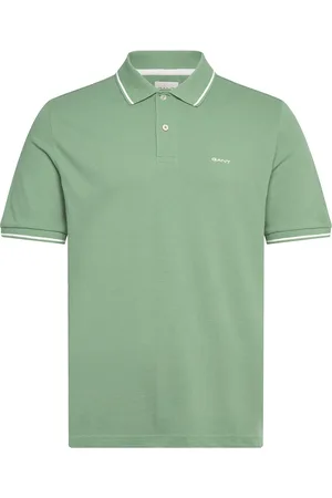 GANT Tipping Ss Pique Polo Tops Polos Short-sleeved Green