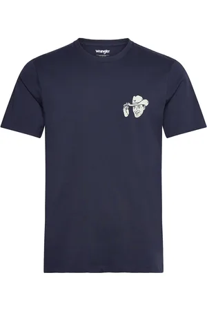 Wrangler Small Graphic Tee Tops T-shirts Short-sleeved Navy