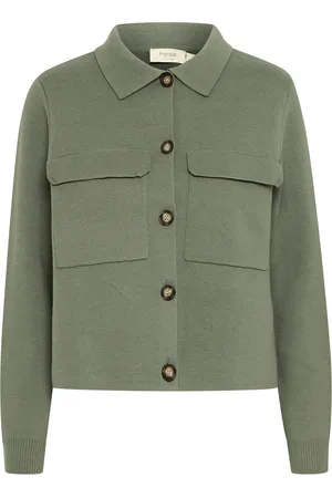 FRANSA Frita Car 1 Tops Knitwear Cardigans Green