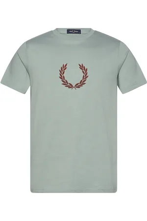 Fred Perry Textr Laurel Wreath Tee Tops T-shirts Short-sleeved Blue