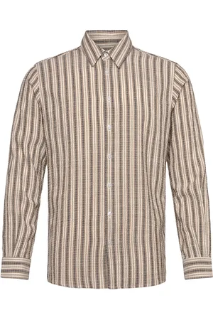 MOS MOSH Gallery Mmgmarley Seer Stripe Ls Shirt Tops Shirts Casual Shirts Beige