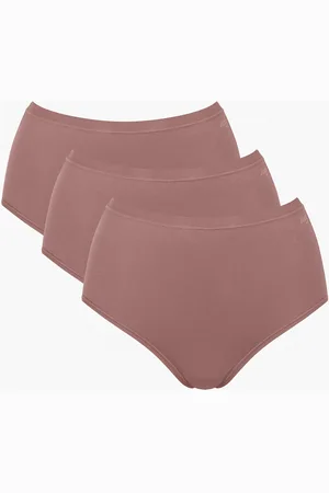 Sloggi Go Daily Cotton Highwaist 3P Alushousut Brief Tangat Brown