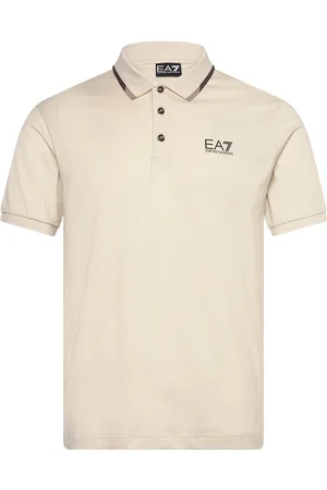 EA7 Polo Shirt Tops Polos Short-sleeved Beige