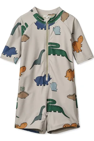 Liewood Max Printed Shortsleeve Swim Jumpsuit Swimwear Uv Clothing Uv Suits Beige
