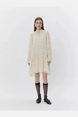 Sofie Schnoor Paisleysw Dress Polvipituinen Mekko Beige