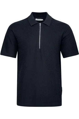 Casual Friday Cfjoe Ss Structured Polo Knit Tops Knitwear Short Sleeve Knitted Polos Navy