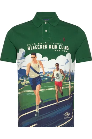 Ralph Lauren Custom Slim Fit Print Mesh Polo Shirt Tops Polos Short-sleeved Green