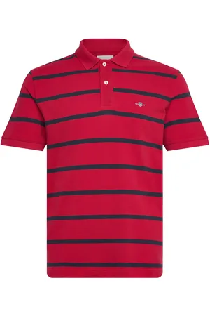GANT Striped Polo Designers Polos Short-sleeved Red