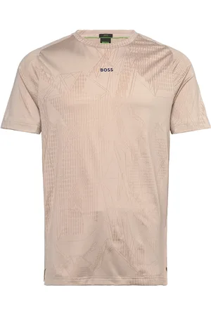 HUGO BOSS Tee Desert Active Sport Men Sports Clothes Sport Tops Sport T-shirts Beige