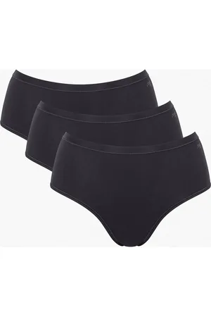 Sloggi Go Daily Cotton Midi 3P Alushousut Brief Tangat Black