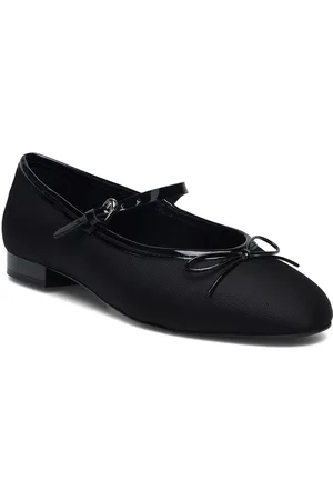 MANGO Ballerinas With Strip And Bow Detail Ballerinat Black