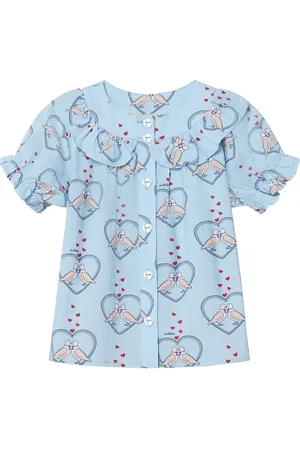 Fliink Colombe Ss Blouse Tops Blouses & Tunics Blue