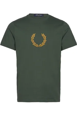 Fred Perry Textr Laurel Wreath Tee Tops T-shirts Short-sleeved Green