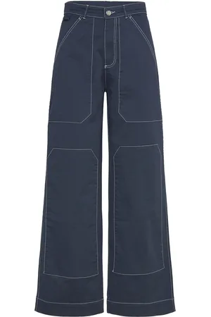 Mads Norgaard Twilla Bonnie Pants Bottoms Trousers Wide Leg Navy