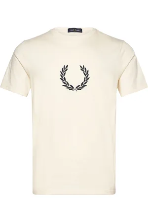 Fred Perry Textr Laurel Wreath Tee Tops T-shirts Short-sleeved White