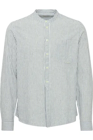 Casual Friday Cfandrew Ls Striped Linen Mix Shirt Tops Shirts Linen Shirts Blue
