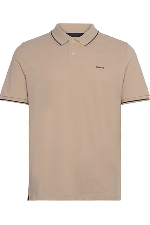 GANT Tipping Ss Pique Polo Tops Polos Short-sleeved Beige