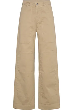 Mads Norgaard Twilla Bonnie Pants Bottoms Trousers Wide Leg Beige