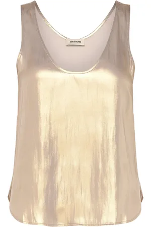 Zadig & Voltaire Tarys Satin Designers Party Tops Gold