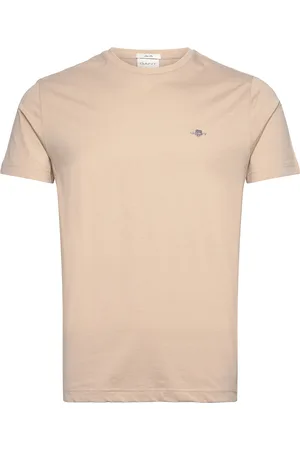 GANT Slim Shield Ss T-Shirt Tops T-shirts Short-sleeved Beige